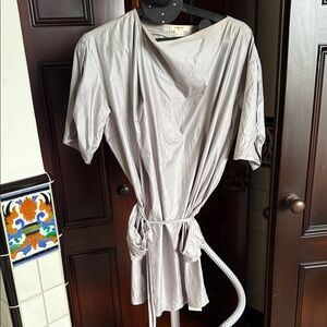 Helmet lang silver size 0 dress